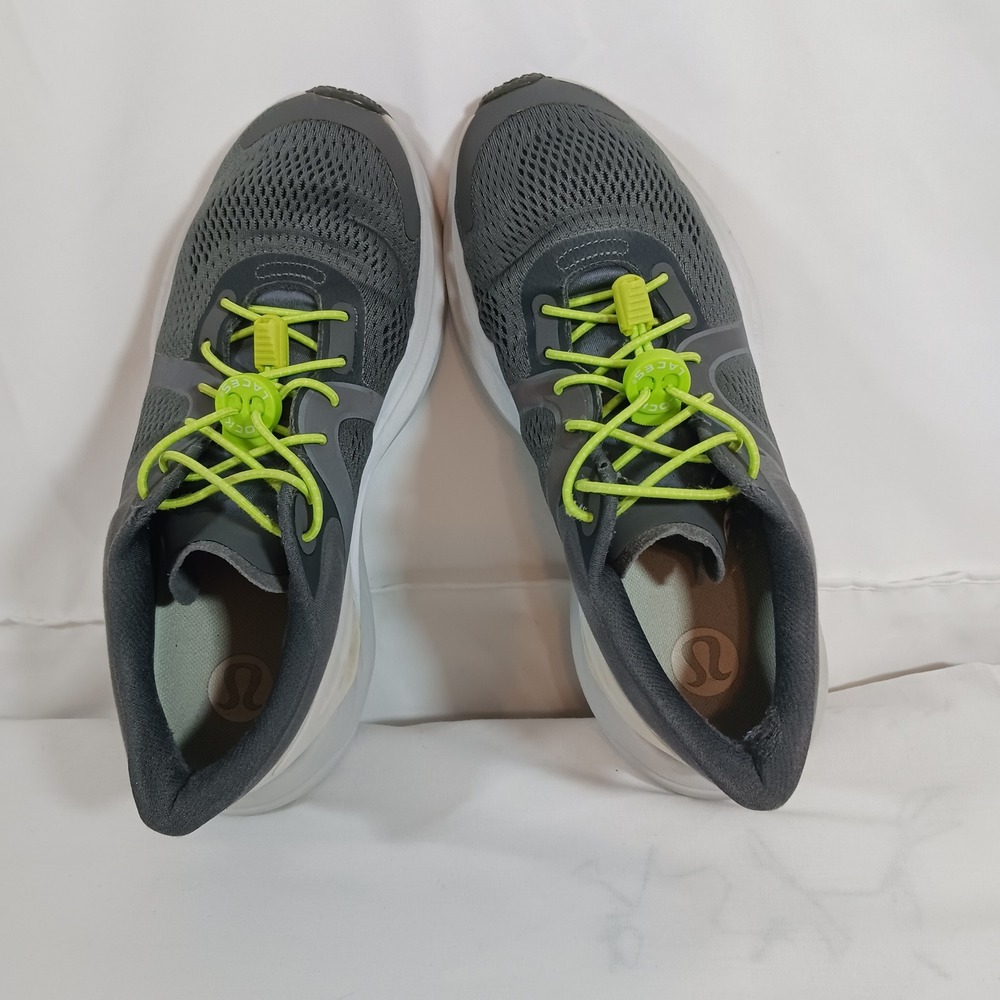 Lululemon Blissfeel Running Shoes Womens 8 Grey Good Lock Laces Mesh Sneakers
